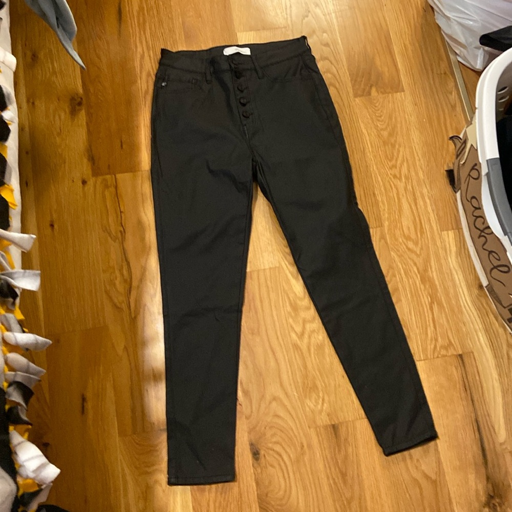Kancan black leathered pants NWOT